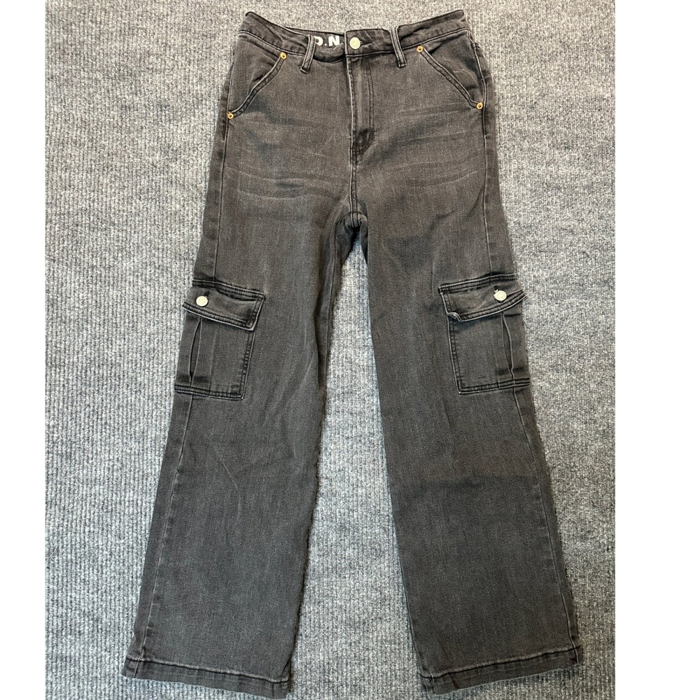 S.O.N.A. Cargo Street Jeans 9/29 Grey Wide Leg Cotton Blend Utility